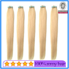 Human Hair Virgin Hair 100g 20inch 613# Blonde Color Brazilian Hair Silky Straight Style Tape Hair Extension Remy Hair